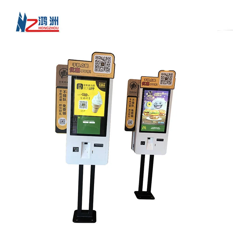 32 Inch Restaurants Self Service Cashless Machine Touch Screen Self Ordering Payment Kiosk