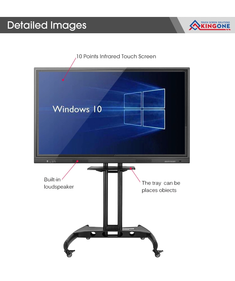 Factory Price Floor Stand 4K Screen Windows 10 Classroom Board Touch Screen 65" Interactive Whiteboard Smart