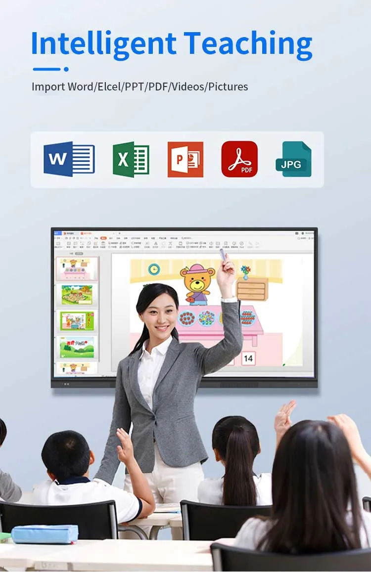 86" Big Screen Interactive White Board with 4+32g Writing Pen Built-in Camera