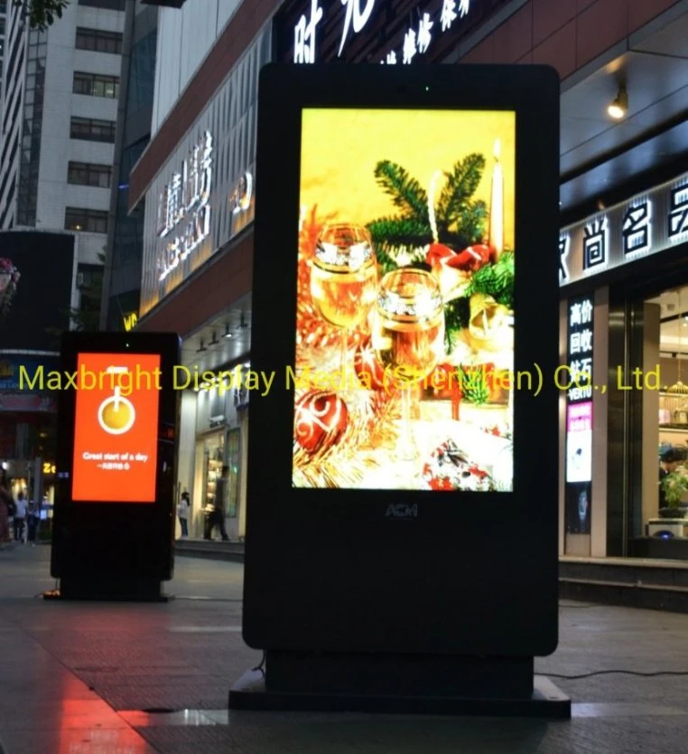 55 Inch Outdoor High Brightness Double Sided Digital Signage Touch Kiosk