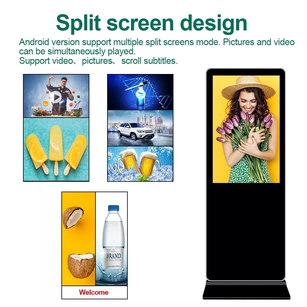 55" 55 Inch Indoor Interactive Koisk Android Touch Screen Android Touch Digital Screen Signage Music Digital Signage