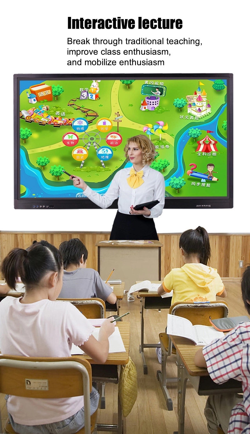 Factory Wholesale Education Interactive Whiteboard Dual System Smart Digital Board Business Smart Whiteboard for Company Meeting