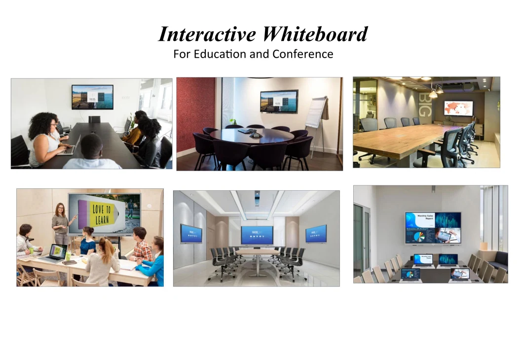 Wholesale Android 11 4K Dual Operation System Removable OPS Finger Touch 75 Inch Interactive Smart White Board for Smart Classroom and Conference
