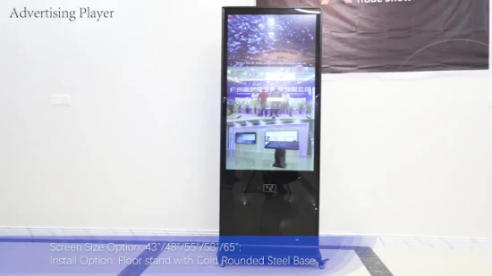 55-Zoll-LCD-Bodenständer für den Innenbereich, LED-Digitalbildschirm, Werbeanzeige, Beschilderung