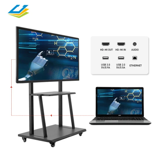 65-Zoll-Android/Windows-4K-Multi-Infrarot-Touch-All-in-One-Werbedisplay, tragbares interaktives Meeting-Whiteboard