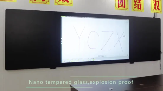 An der Wand montierte Nano-Tafel, 75 Zoll, LED-LCD-Touchscreen, PC, Computer, Smart Board, interaktives Whiteboard