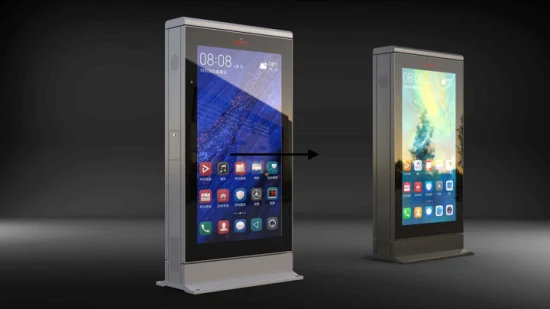 65-Zoll-Mupi-Doppelseiten-Digital-Werbebildschirm-Touchscreen-Kiosk-LCD-Totem-Digital-Signage im Freien