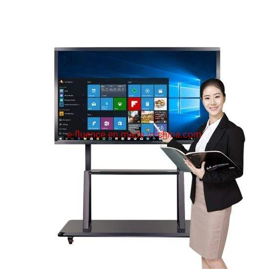 75-Zoll-Pcap kapazitiver 10-Punkt-Touch-Dual-PC-Smartboard-Interaktiver Whiteboard-Bildschirm mit Android und OPS-PC