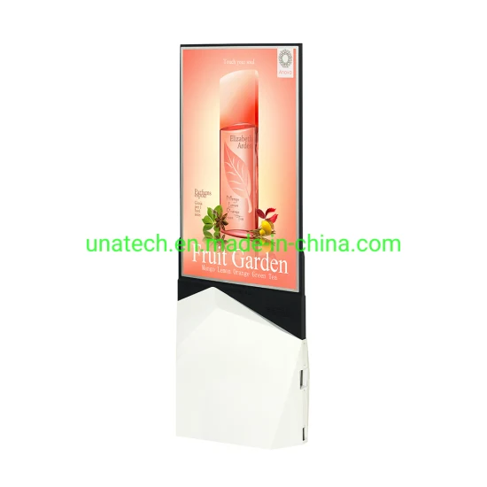Rautenförmige stehende, doppelseitige, schlanke, kapazitive Touchscreen-LCD-Digital-Signage